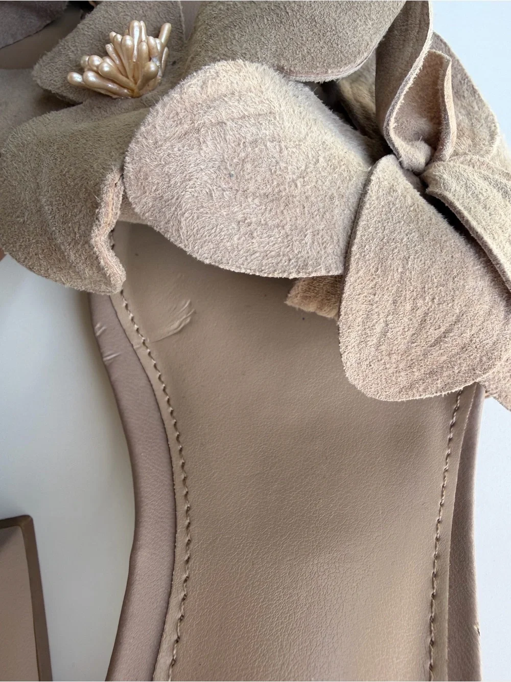 🆕🌺SteveMadden Floral Block Heel Sandals Nude Taupe 3D Flower Dress Heels Size6.5 - Picture 10 of 17